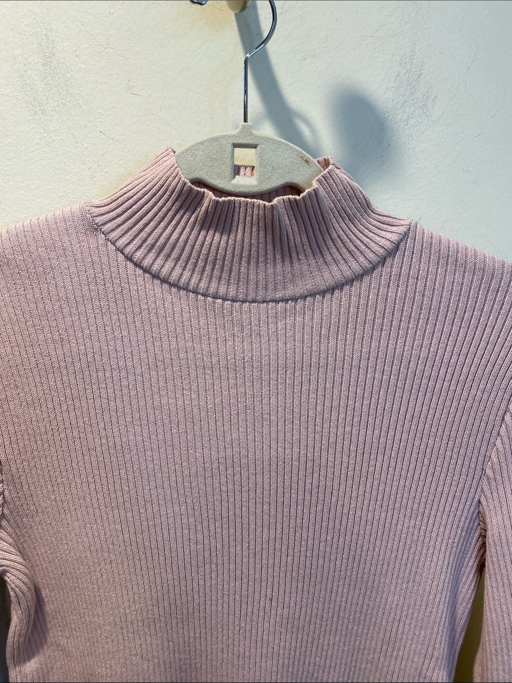 Pierre Cardin Ribbed Mock Neck Sweater in Soft Pink Fits M - Picture 4 of 12